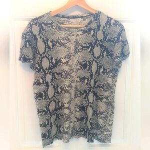 PROENZA SCHOULER SNAKESKIN COTTON LONG SLEEVE TOP